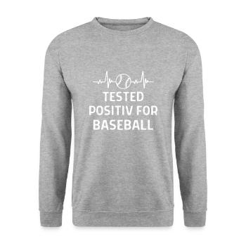 Baseball Spieler Baseball Sprüche Geschenk - Unisex Pullover - Weißgrau meliert - Vorne - Alina (178cm) & Michal (187cm)