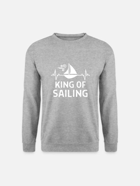 Seefahrer Segeln Seemann Capitän Geschenk Sprüche - Unisex Pullover - Weißgrau meliert