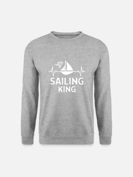 Seefahrer Segeln Seemann Capitän Geschenk Sprüche - Unisex Pullover - Weißgrau meliert