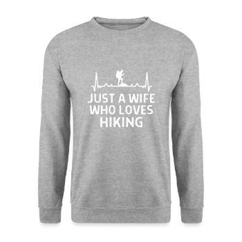 Klettern Kletterer Hiking Sprüche Geschenk - Unisex Pullover - Weißgrau meliert - Vorne - Alina (178cm) & Michal (187cm)