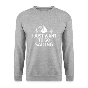 Seefahrer Segeln Seemann Capitän Geschenk Sprüche - Unisex Pullover - Weißgrau meliert - Vorne - Alina (178cm) & Michal (187cm)