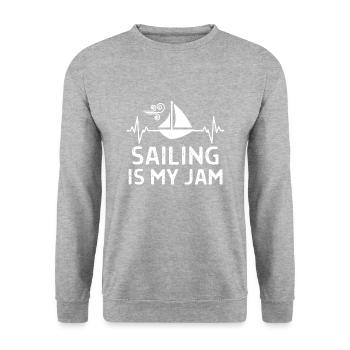 Seefahrer Segeln Seemann Capitän Geschenk Sprüche - Unisex Pullover - Weißgrau meliert - Vorne - Alina (178cm) & Michal (187cm)