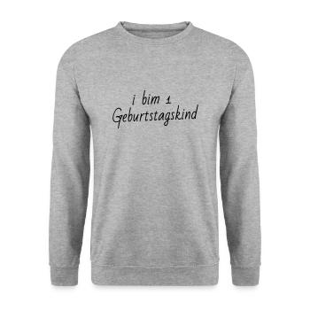 Geburtstagskind - Unisex Pullover - Weißgrau meliert - Vorne - Alina (178cm) & Michal (187cm)