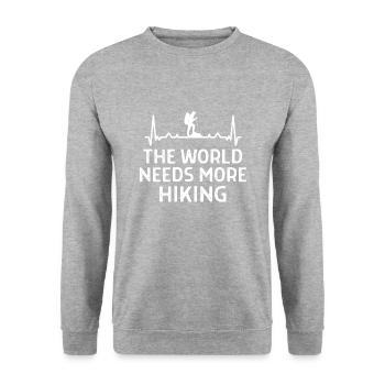 Klettern Kletterer Hiking Sprüche Geschenk - Unisex Pullover - Weißgrau meliert - Vorne - Alina (178cm) & Michal (187cm)