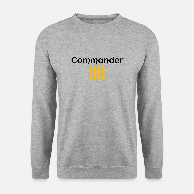 Commander - Unisex Pullover - Weißgrau meliert