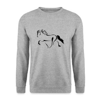 Icelandic horse Tölt - Unisex Sweatshirt - salt & pepper - Front - Alina (178cm) & Michal (187cm)