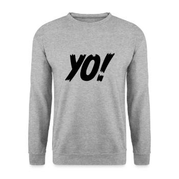 YO! - Unisex Sweatshirt - salt & pepper - Front - Alina (178cm) & Michal (187cm)