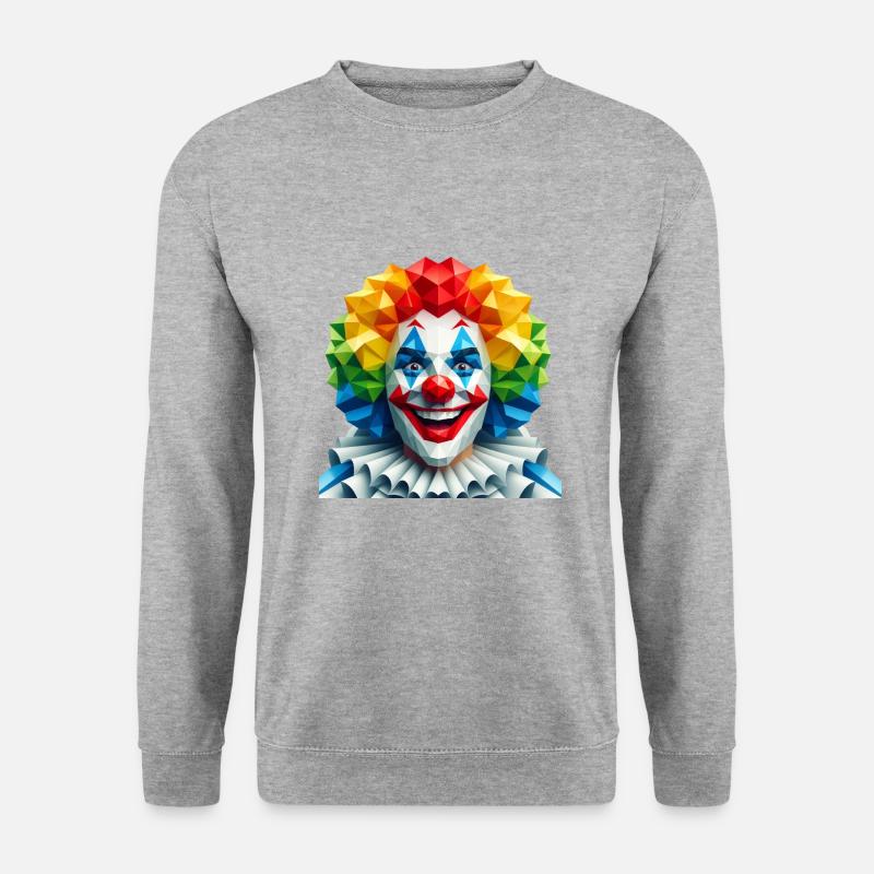Creepy Clown Polygon Kostüm - Unisex Pullover - Weißgrau meliert