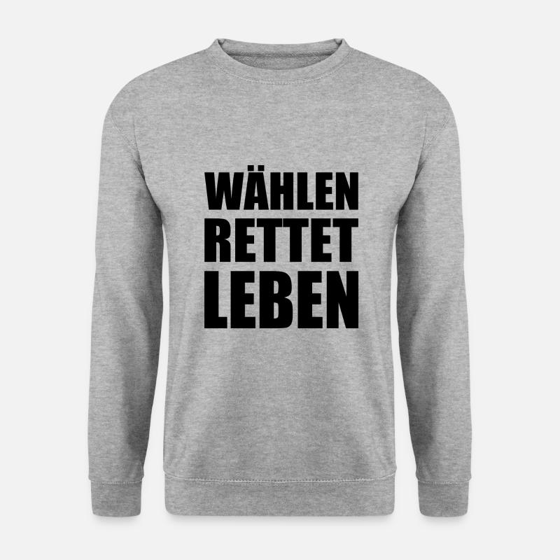 wählen rettet leben - Unisex Pullover - Weißgrau meliert