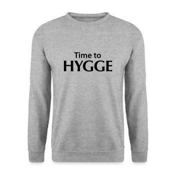 Time to Hygge! Feeling happy feelings satisfaction - Unisex Sweatshirt - salt & pepper - Front - Alina (178cm) & Michal (187cm)