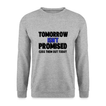 FUCK THIS SHIT Lustig Sarkasmus T-Shirt - Unisex Pullover - Weißgrau meliert - Vorne - Alina (178cm) & Michal (187cm)