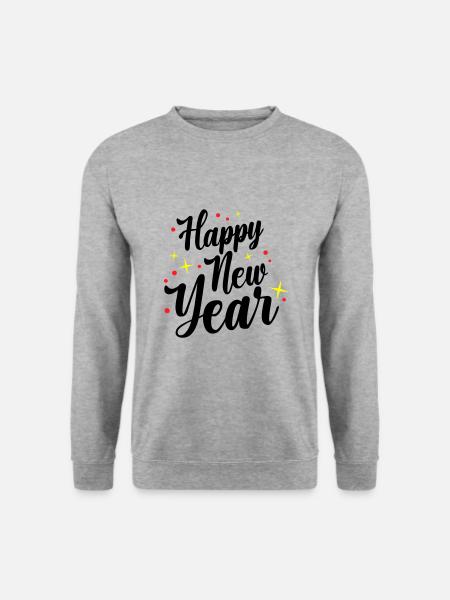 Happy New Year Silvester - Unisex Pullover - Weißgrau meliert