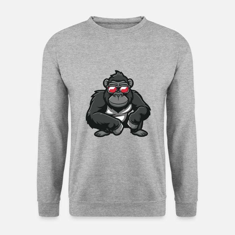 Gorilla Tier - Unisex Pullover - Weißgrau meliert