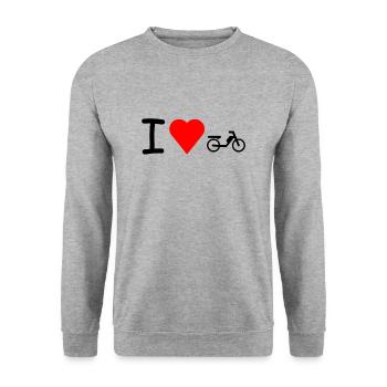J'adore cyclomoteur cyclomoteur cyclomoteur - Sweat-shirt Unisexe - gris chiné - Devant - Alina (178cm) & Michal (187cm)