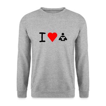 I love reading bookworm bookworm - Unisex Sweatshirt - salt & pepper - Front - Alina (178cm) & Michal (187cm)