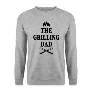 Papa grill Grill King Grill Master Barbecue BBQ - Sweat-shirt Unisexe - gris chiné - Devant - Alina (178cm) & Michal (187cm)