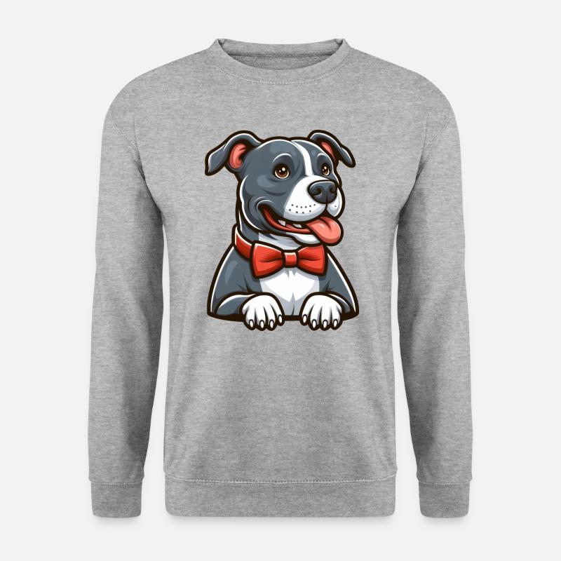 Pitbull Wearing a BowTie - Unisex Sweatshirt - salt & pepper
