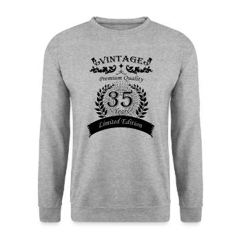 Vintage 35th Birthday Vintage - Unisex Sweatshirt - salt & pepper - Front - Alina (178cm) & Michal (187cm)