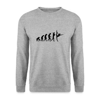 Yoga Evolution Gymnastik Karma Namaste Geschenk - Unisex Pullover - Weißgrau meliert - Vorne - Alina (178cm) & Michal (187cm)