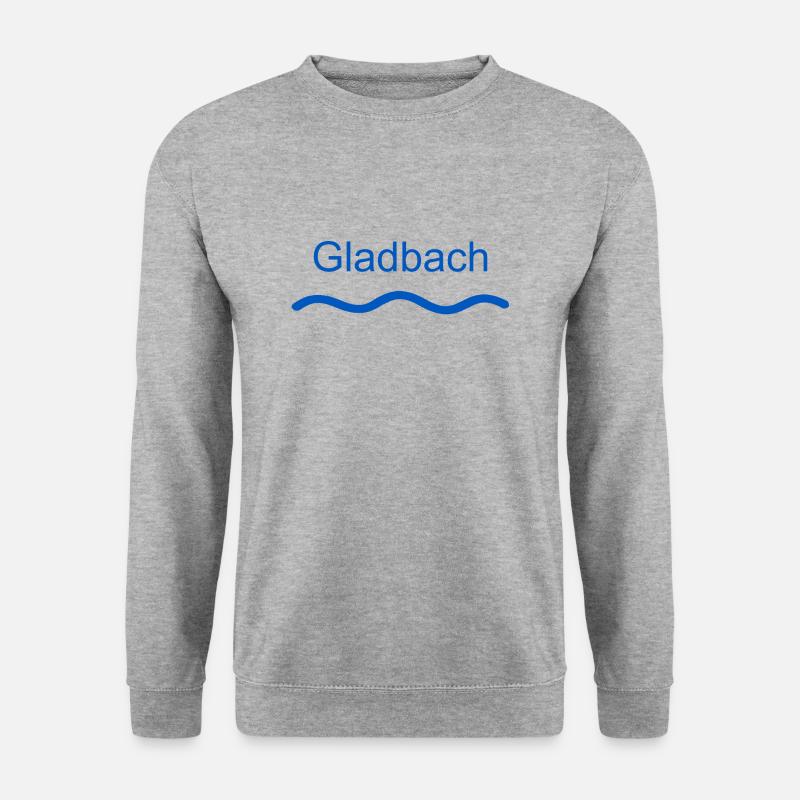 Gladbach Fluss freigestellt - Unisex Pullover - Weißgrau meliert
