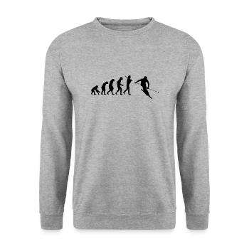 skieur de ski de ski cadeau de Noël - Sweat-shirt Unisexe - gris chiné - Devant - Alina (178cm) & Michal (187cm)