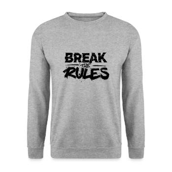 Break The Rules - Sweat-shirt Unisexe - gris chiné - Devant - Alina (178cm) & Michal (187cm)