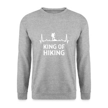 Klettern Kletterer Hiking Sprüche Geschenk - Unisex Pullover - Weißgrau meliert - Vorne - Alina (178cm) & Michal (187cm)