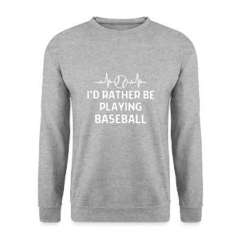 Baseball Spieler Baseball Sprüche Geschenk - Unisex Pullover - Weißgrau meliert - Vorne - Alina (178cm) & Michal (187cm)