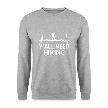 Klettern Kletterer Hiking Sprüche Geschenk - Unisex Pullover - Weißgrau meliert - Vorne - Alina (178cm) & Michal (187cm)