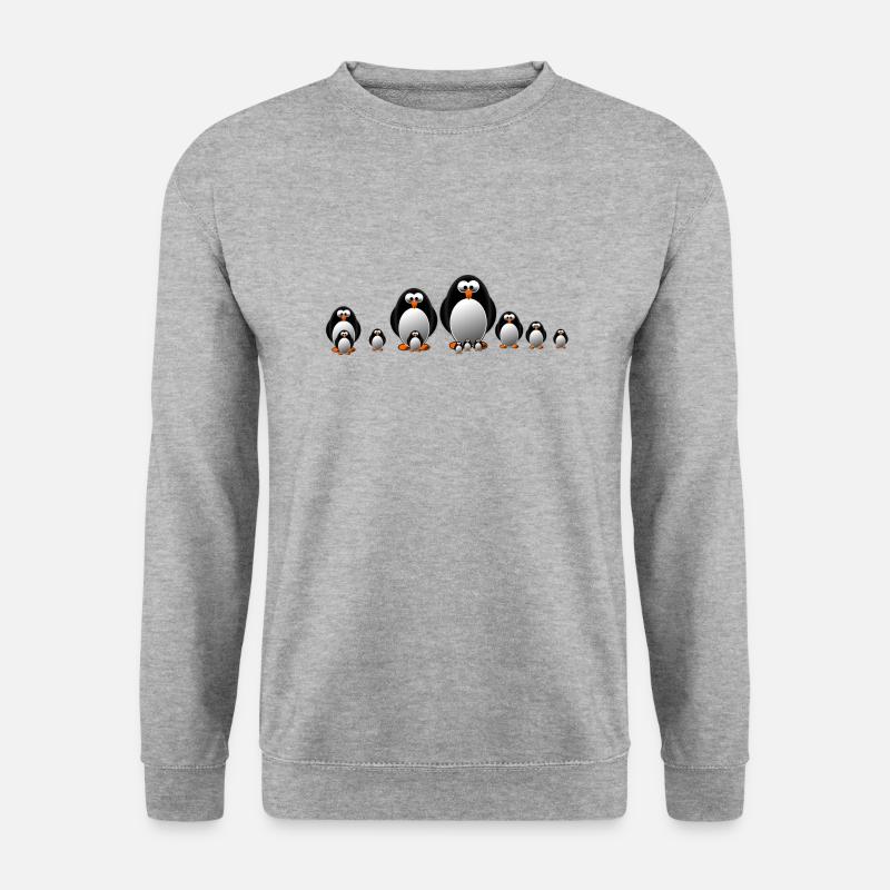 Pinguine - Unisex Pullover - Weißgrau meliert