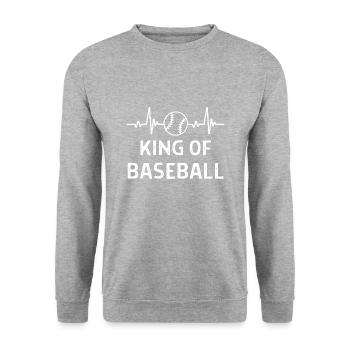 Baseball Spieler Baseball Sprüche Geschenk - Unisex Pullover - Weißgrau meliert - Vorne - Alina (178cm) & Michal (187cm)