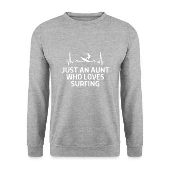 Surfen Surfer Lustige Spürche Geschenk - Unisex Pullover - Weißgrau meliert - Vorne - Alina (178cm) & Michal (187cm)