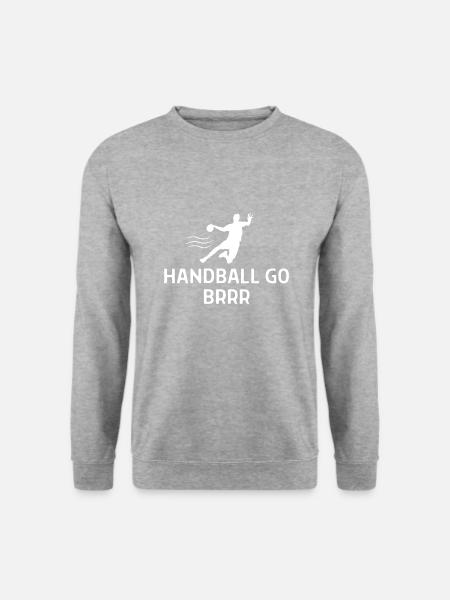 Handball Handballer Spruch Geschenk - Unisex Pullover - Weißgrau meliert
