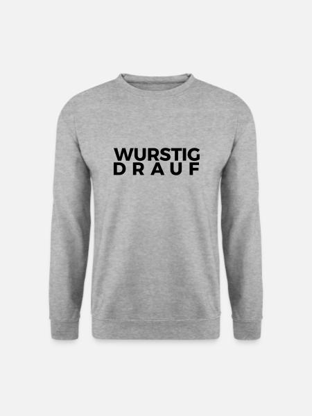WURSTIG DRAUF - Unisex Pullover - Weißgrau meliert