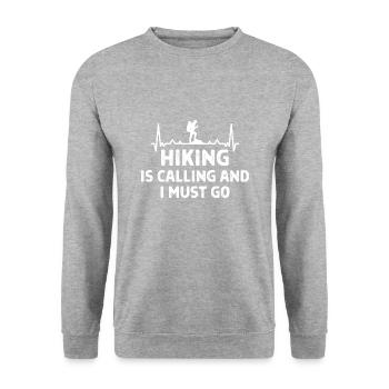 Klettern Kletterer Hiking Sprüche Geschenk - Unisex Pullover - Weißgrau meliert - Vorne - Alina (178cm) & Michal (187cm)