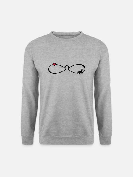 Unendlichkeit Symbol Freundschaftszeichen Pferd 8 - Unisex Pullover - Weißgrau meliert