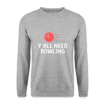 Bowling Dictons Bowling Bowler Skittles Cadeau - Sweat-shirt Unisexe - gris chiné - Devant - Alina (178cm) & Michal (187cm)