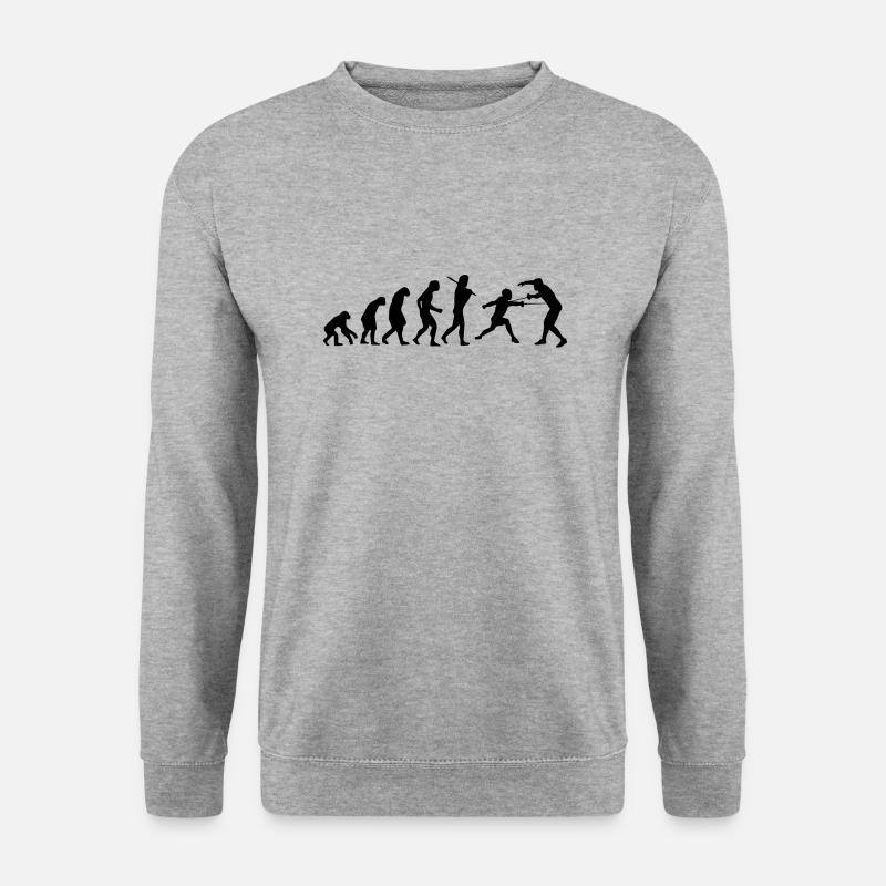 Fechten Fechter Degen Sport Geschenk Schwertkampf - Unisex Pullover - Weißgrau meliert