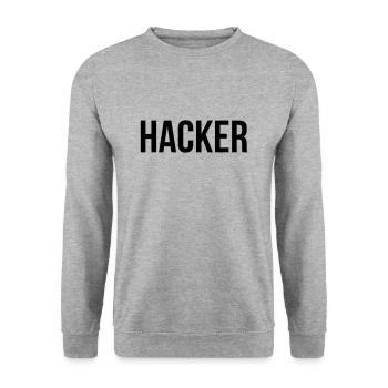 hacker - Unisex Sweatshirt - salt & pepper - Front - Alina (178cm) & Michal (187cm)