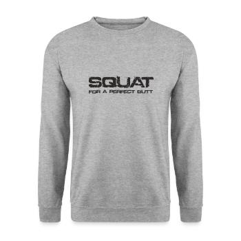 SQUAT for a perfect butt - Unisex Sweatshirt - salt & pepper - Front - Alina (178cm) & Michal (187cm)