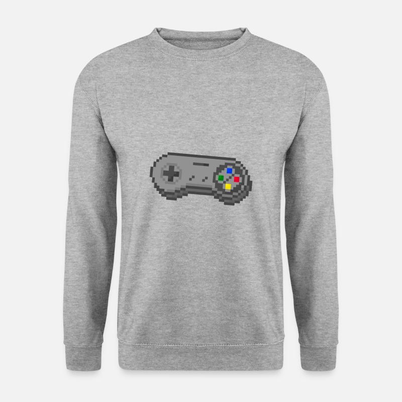 3D Snes controller - Unisex Sweatshirt - salt & pepper