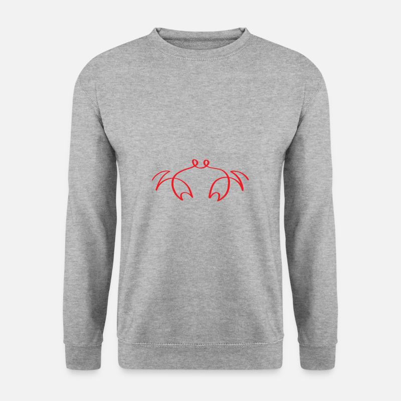 One Line Krabbe - Unisex Pullover - Weißgrau meliert