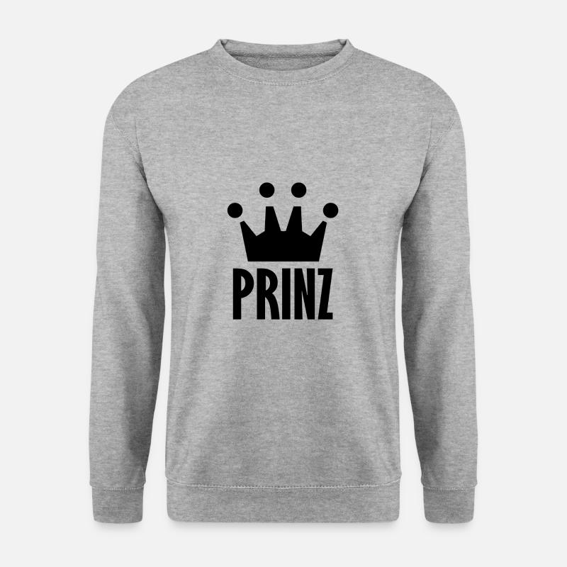 Baby Prinz Junge - Unisex Pullover - Weißgrau meliert