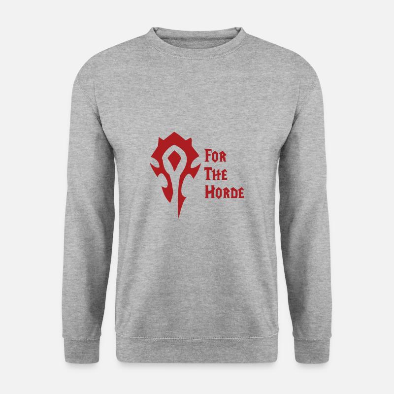 Für die Horde! WoW - Unisex Pullover - Weißgrau meliert