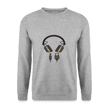 Love Music - Unisex Pullover - Weißgrau meliert - Vorne - Alina (178cm) & Michal (187cm)