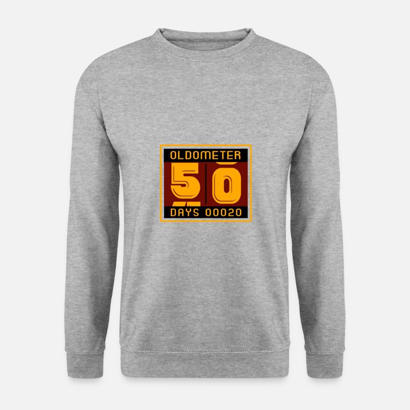 Oldometer, Altersanzeiger - Unisex Pullover - Weißgrau meliert