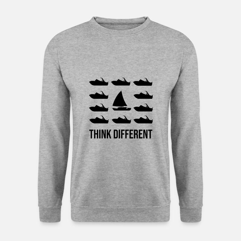 Segelboot Segeln Geschenk - Unisex Pullover - Weißgrau meliert