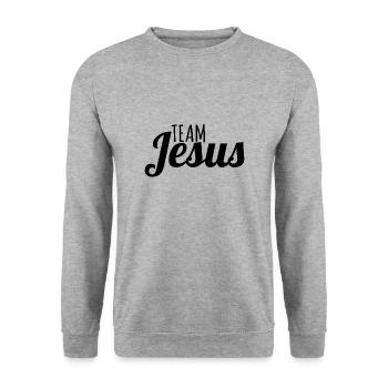 L’équipe jésus - Sweat-shirt Unisexe - gris chiné - Devant - Alina (178cm) & Michal (187cm)
