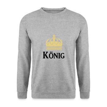 Partnerlook König - Unisex Pullover - Weißgrau meliert - Vorne - Alina (178cm) & Michal (187cm)