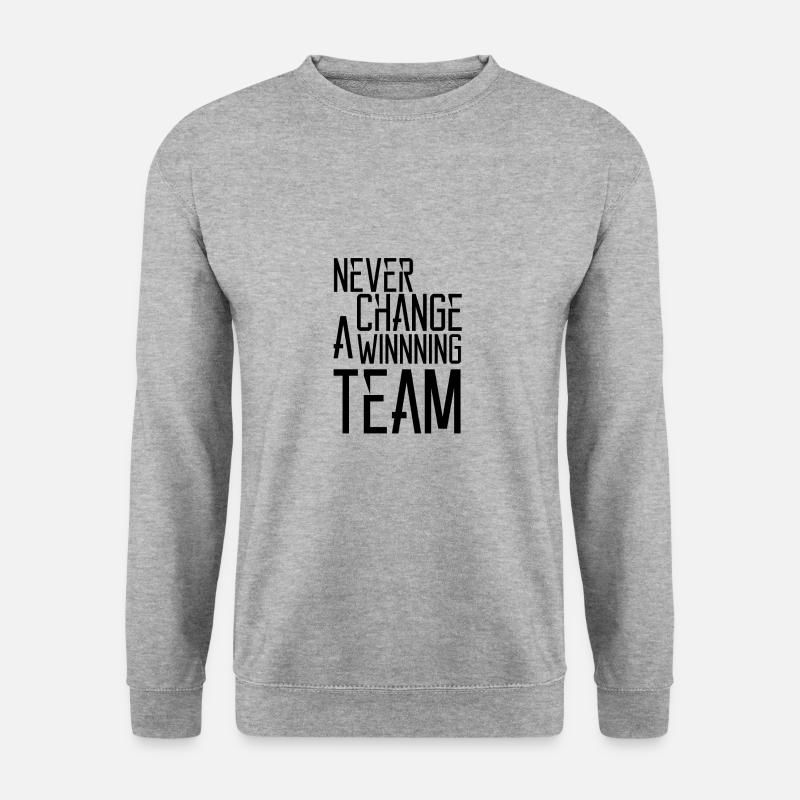 NEVER CHANGE A WINNING TEAM - Unisex Pullover - Weißgrau meliert
